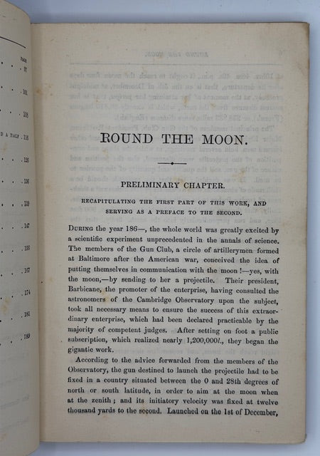 Jules Verne’s "Round The Moon" First Edition, Title Variant, 1881.