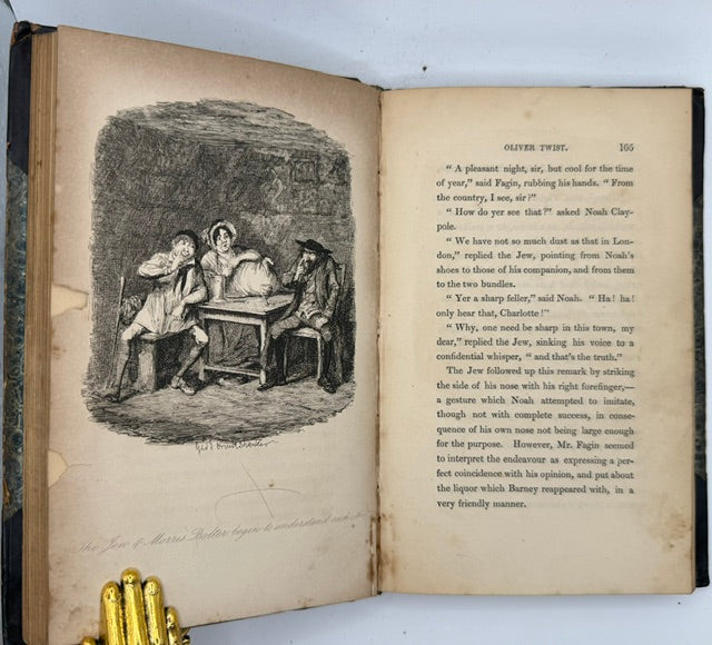 Dickens' “Oliver Twist” First Edition, Illustrated By Cruikshank, 3 Vol., 1838.