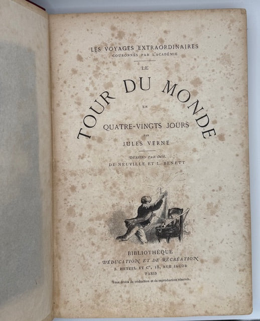 Jules Verne’s “Around The World In 80 Days” First Hetzel Edition, 1874.