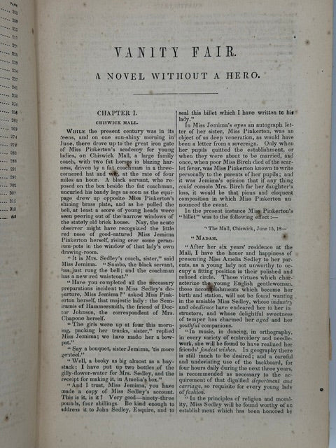 Thackeray’s “Vanity Fair” and Other Novels, Author-Illustrated, 1869.