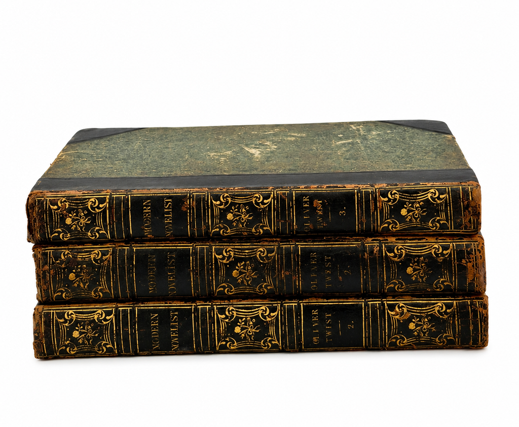 Dickens' “Oliver Twist” First Edition, Illustrated By Cruikshank, 3 Vol., 1838.