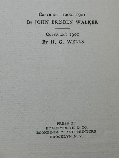 H. G. Wells’ "First Men In The Moon" Early American Edition, 1901.