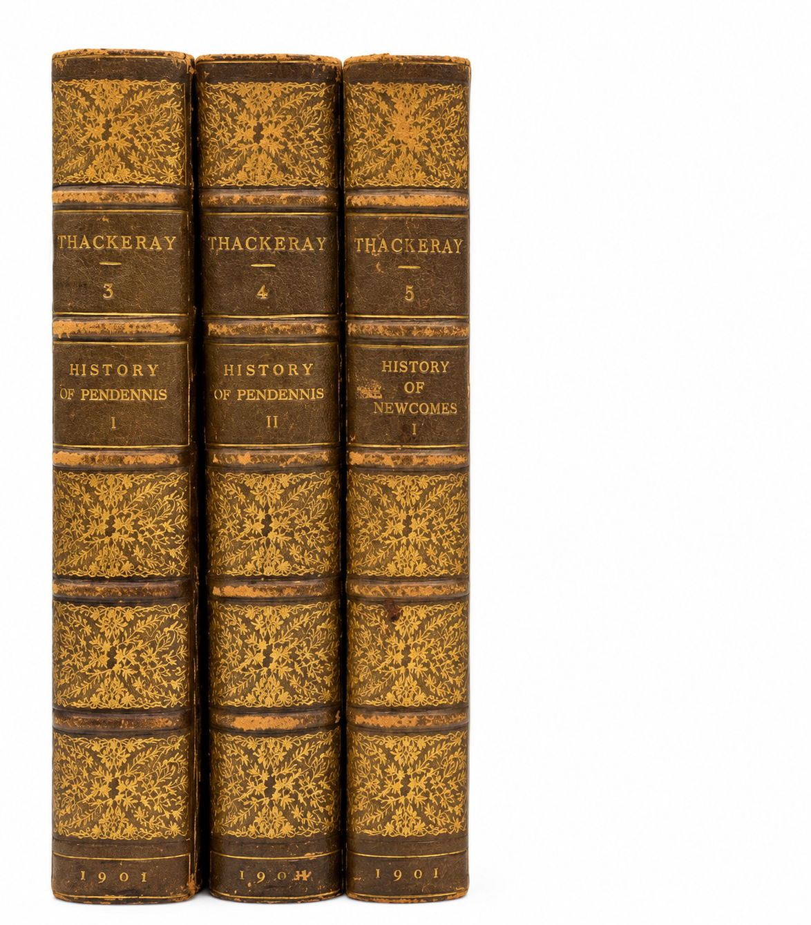 The History of Pendennis, by William Makepeace Thackeray. Two Volumes Complete, 1901 Fine Bindings.