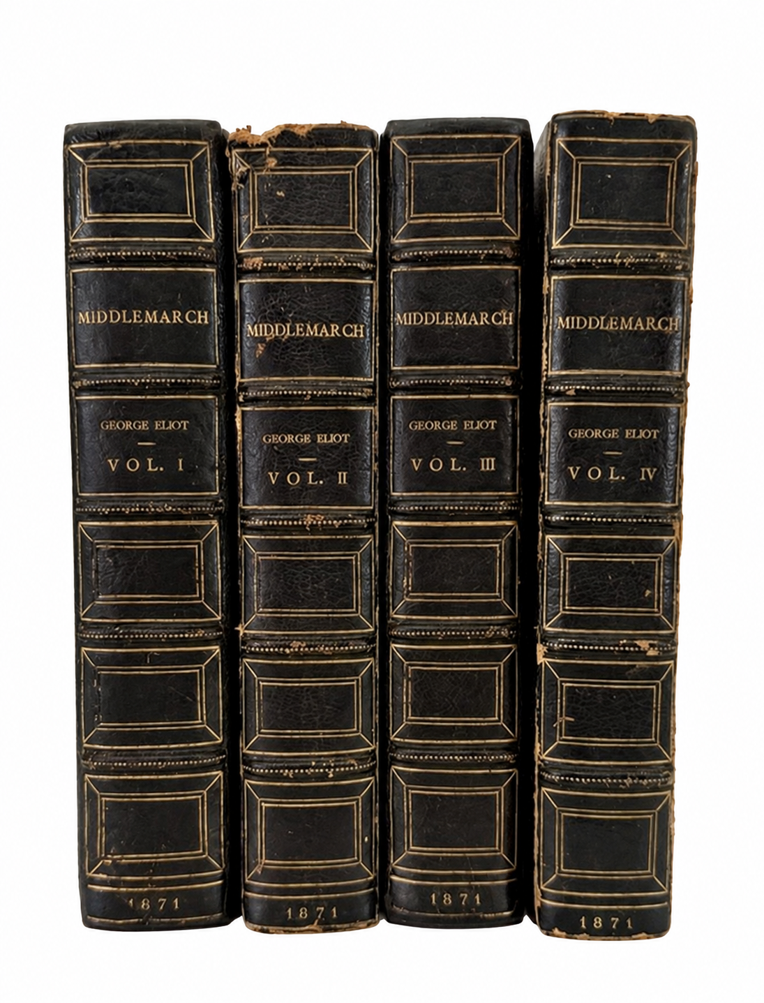 George Eliot's Middlemarch: A Study of Provincial Life, 1871–1872. [Four volumes with Original Wrappers Bound.]