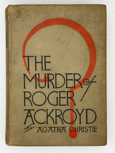 Agatha Christie's The Murder of Roger Ackroyd. First American Edition, 1926. Hercule Poirot Mystery.