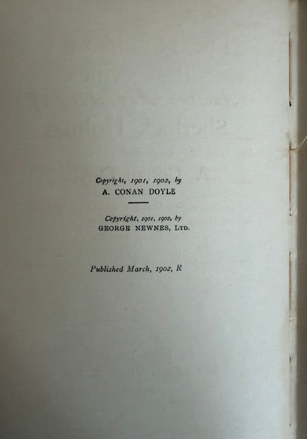 The Hound of the Baskervilles. Another Adventure of Sherlock Holmes. First American Edition, Second Impression.