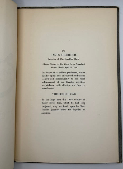 The Second Cab: Fifteen Sherlockian Essays. Limited Edition. Privately Printed for a Sherlockian Society. Foreword by Vincent Starrett.
