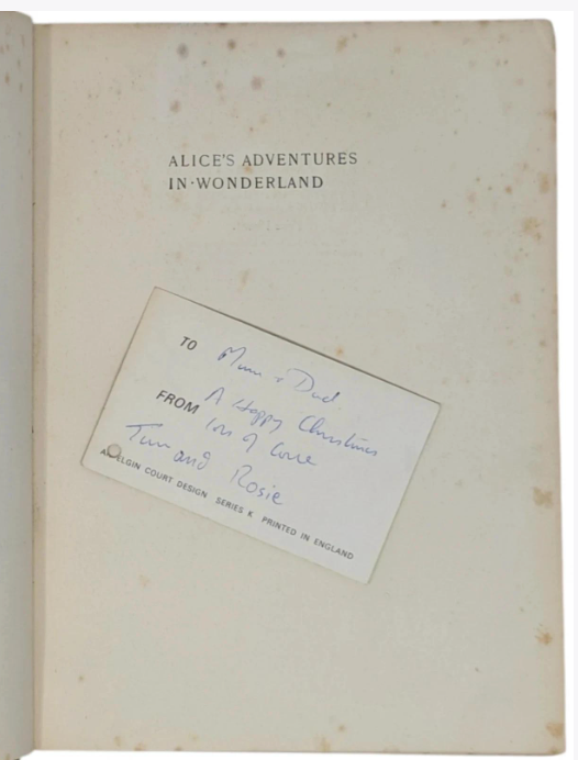 Alice’s Adventures in Wonderland. First Trade Rackham Edition, First Impression, 1907.