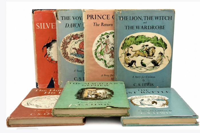 The Chronicles of Narnia. First American Editions, First Printings, in Original Dust Jackets