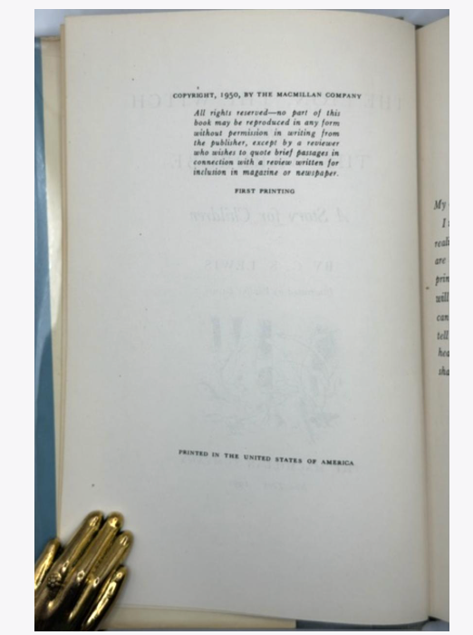The Chronicles of Narnia. First American Editions, First Printings, in Original Dust Jackets