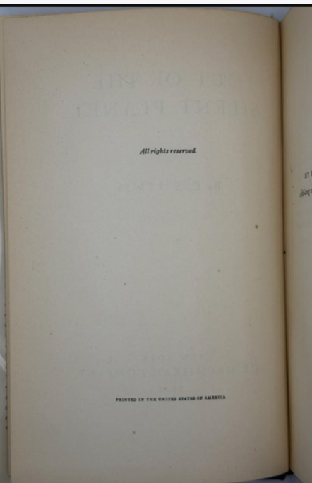 The Space Trilogy. First American Editions, First Printings, in Original Dust Jackets