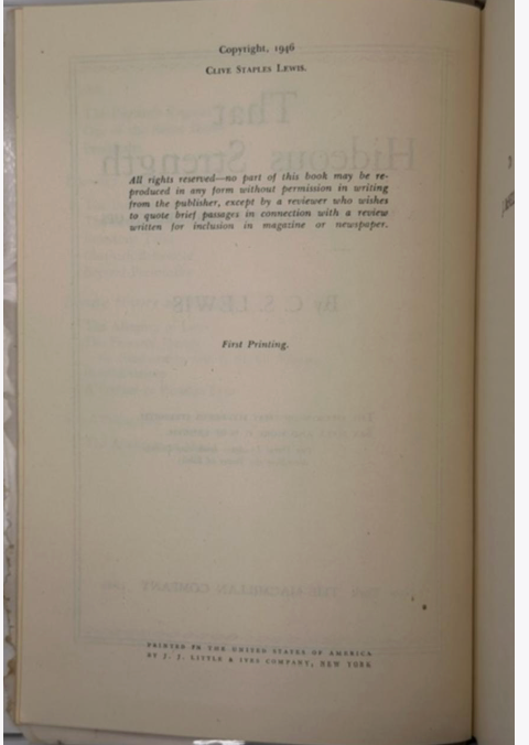 The Space Trilogy. First American Editions, First Printings, in Original Dust Jackets